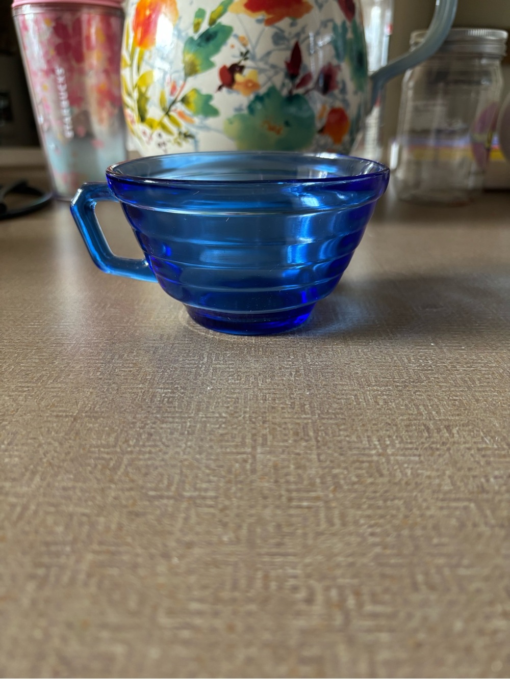 Cobalt Blue Glass Demitasse Cup - Home Kitchen